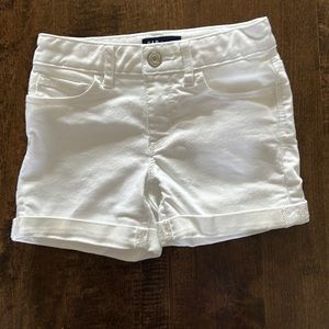Girls white denim shorts